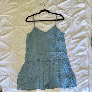 American Eagle-Faux Denim Shift Dress